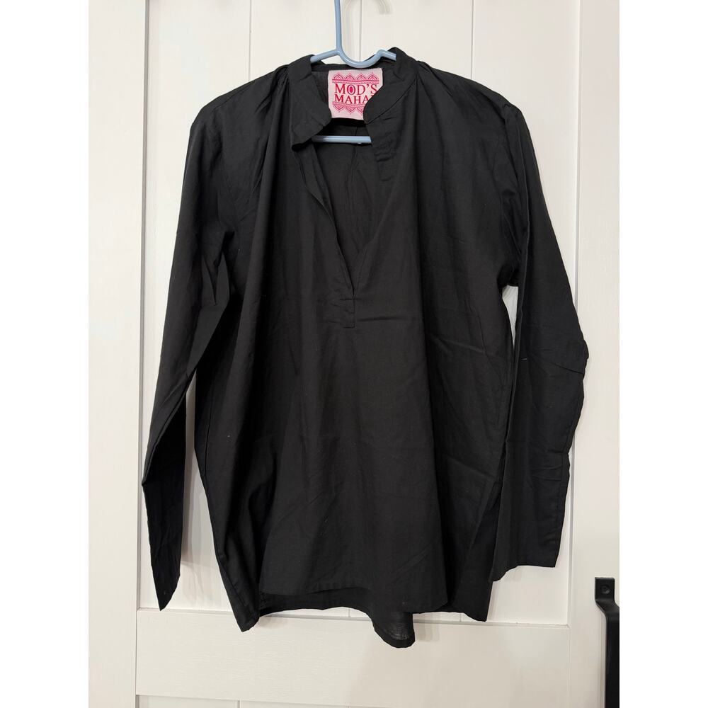 Mod’s Mahal cottage core oversized shift blouse in black sz Small new w tag